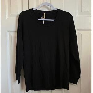 Lanston NWT Black Tencel Blend Cutout Back Sweatshirt XS